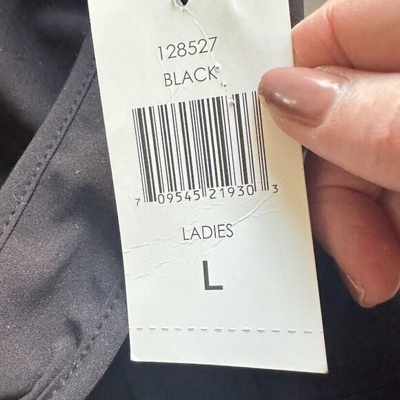 London Fog Womens Black Detachable Hooded Coat Belted Full Zip Stretch Large - Picture 5 of 8